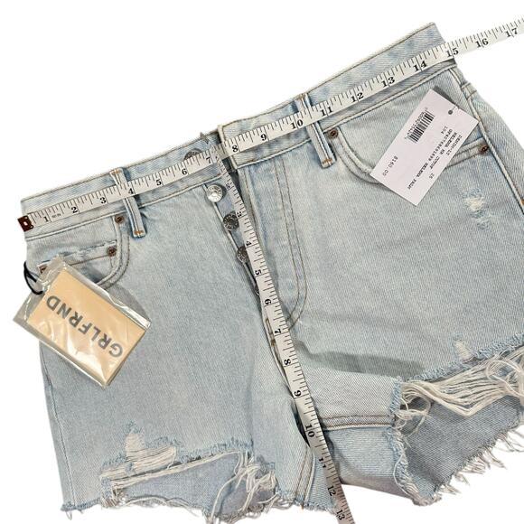 Grlfrnd Women's Helena High Rise Cut Off Denim Shorts Size 25 - Picture 3 of 8